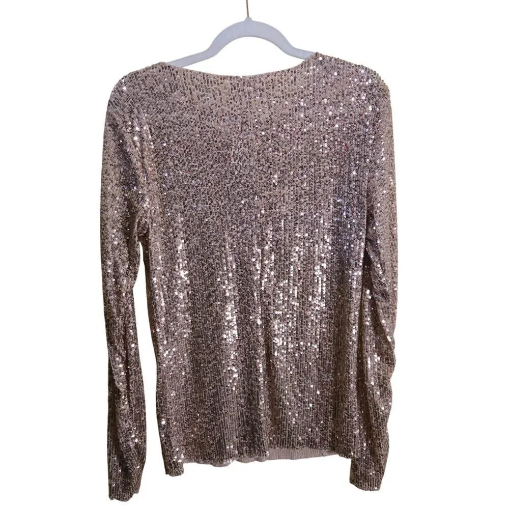 Free People Intimately Free NWT Gold Rush Sequined Tee Rose Tyrie Size S